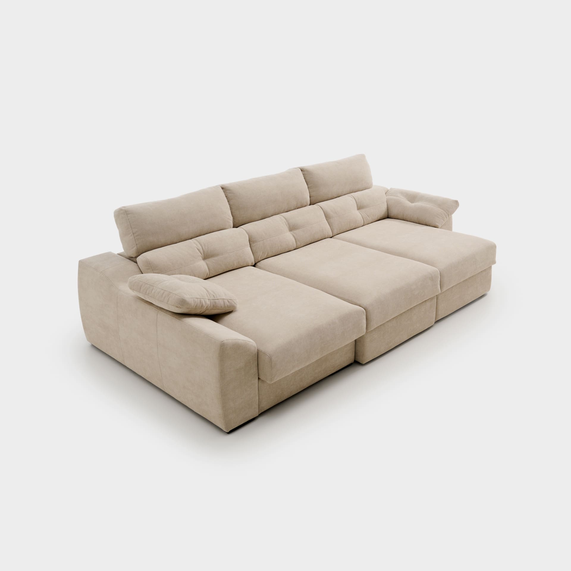 ACOMODEL canapea extensibilă cu colțar Tayla | textil | Bej | 293x104x159 cm