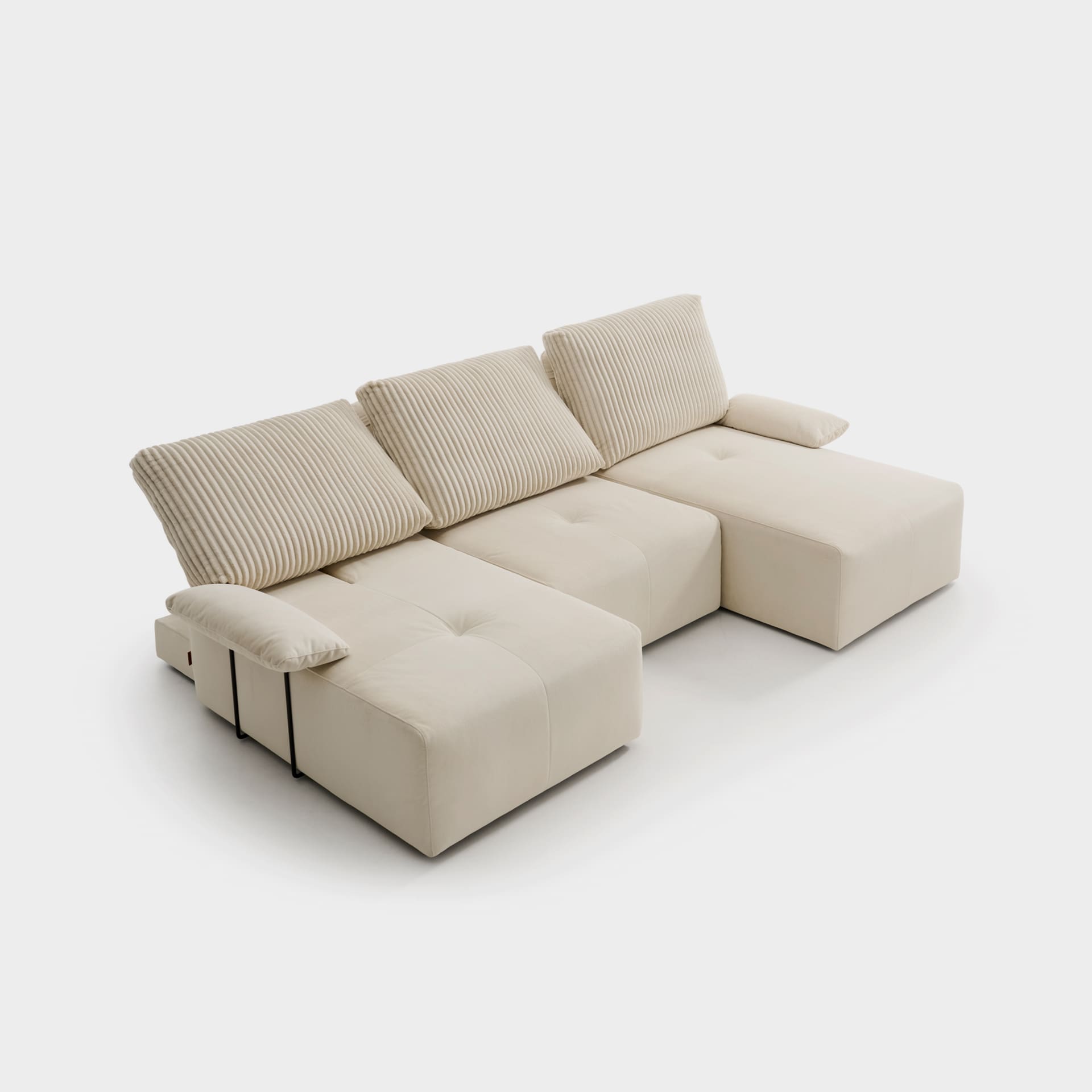 ACOMODEL canapea extensibilă cu colțar Van Gogh | textil | Bej | 281x104x159 cm