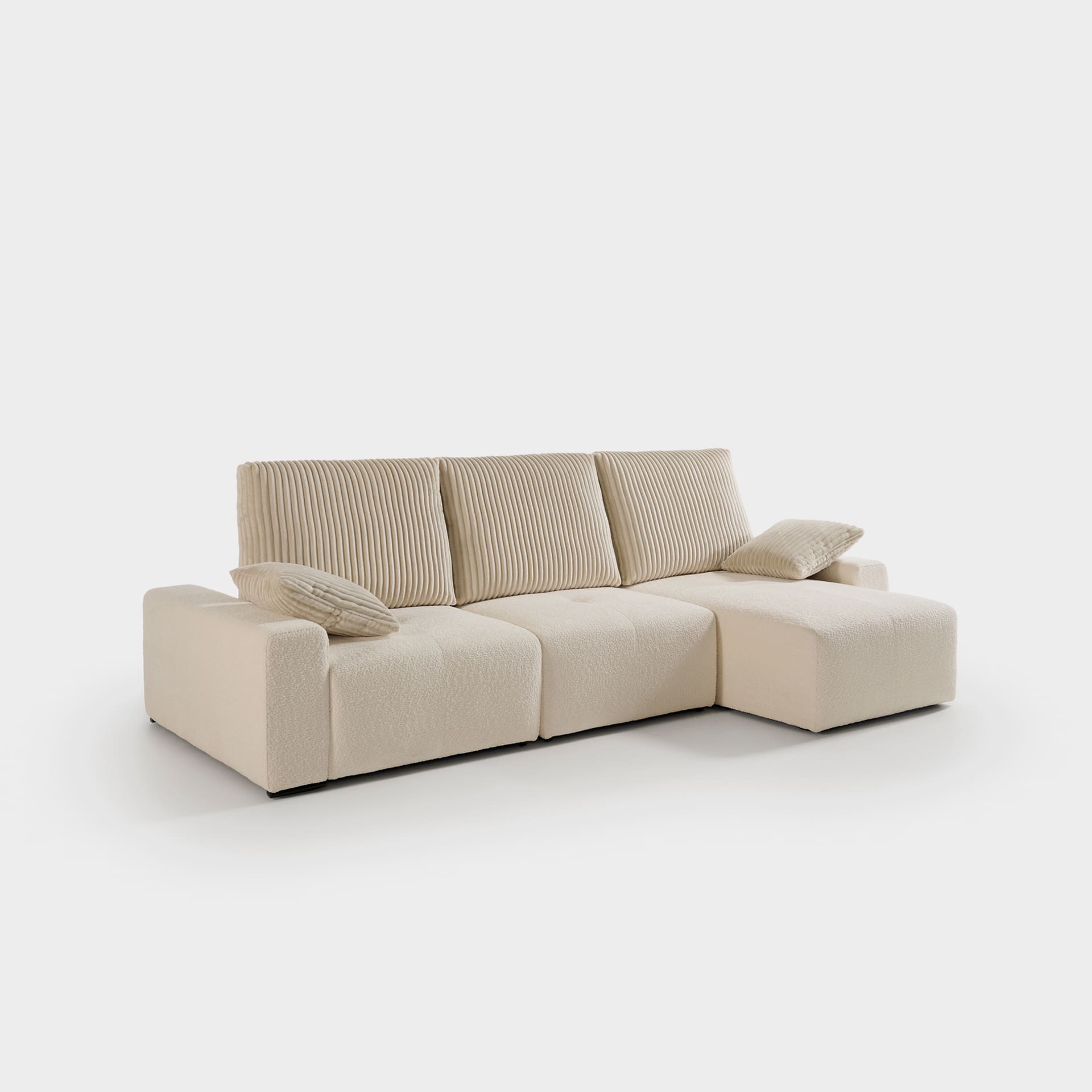 ACOMODEL canapea extensibilă cu colțar Van Gogh | textil | Bej | 281x104x159 cm