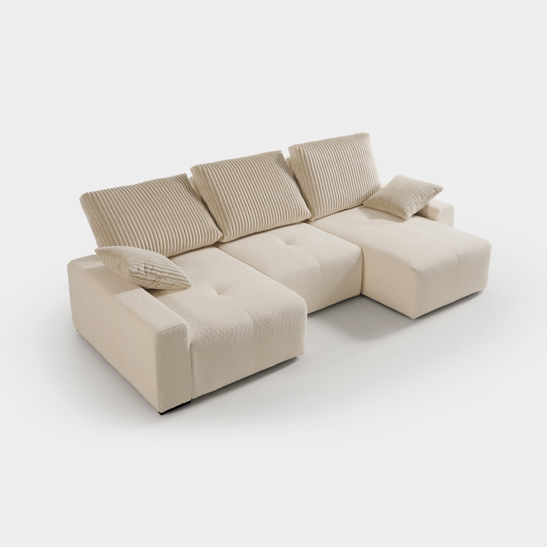 ACOMODEL canapea extensibilă cu colțar Van Gogh | textil | Bej | 281x104x159 cm