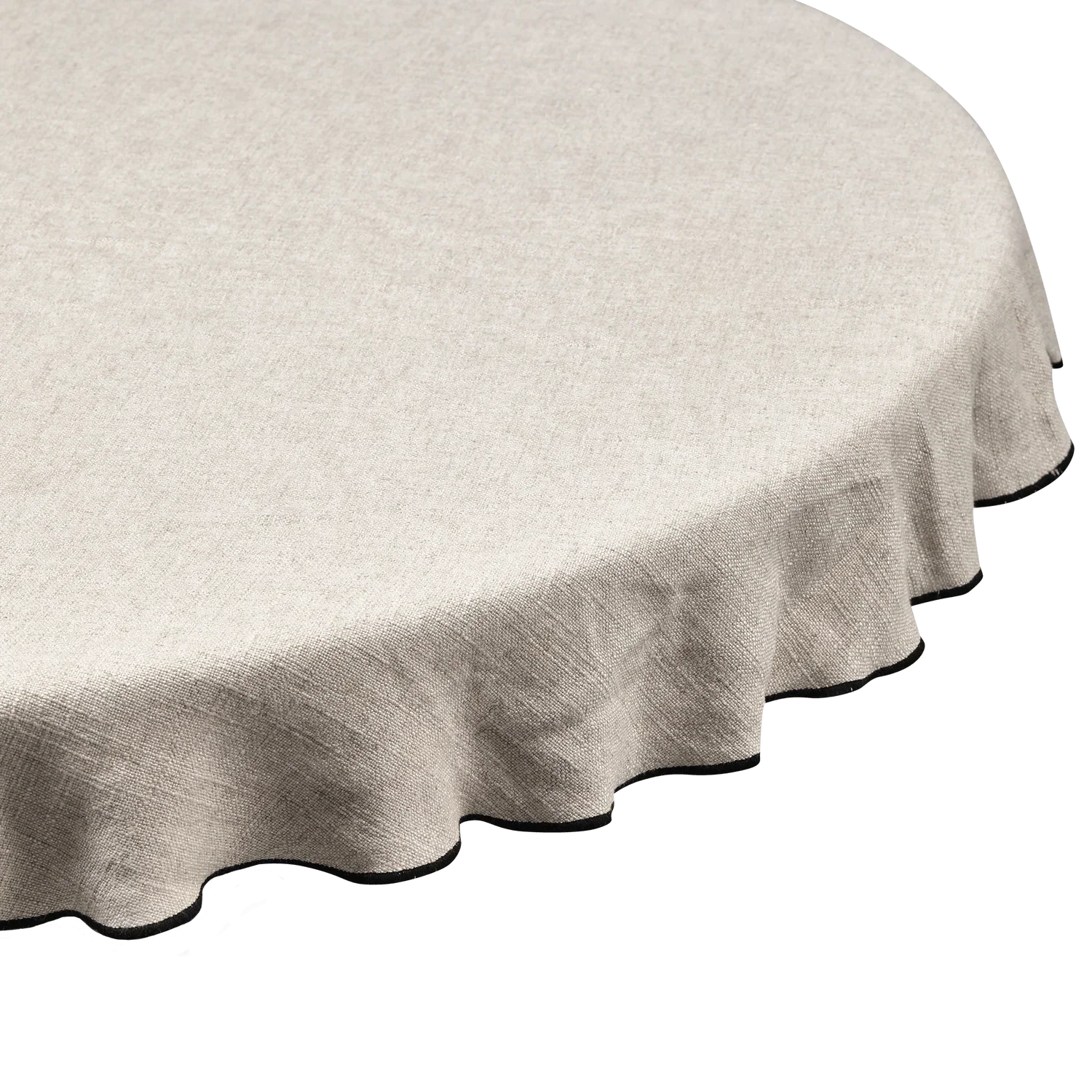 STITCH ROUND TABLE CLOTH CONTRAST STITCHING NATURAL Ø140CM - PARIS14A.RO