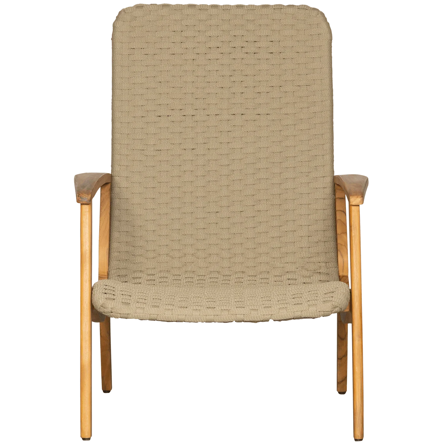 STONY GARDEN ARMCHAIR WITH ARMREST ROPE/WOOD ARMY GREEN - PARIS14A.RO