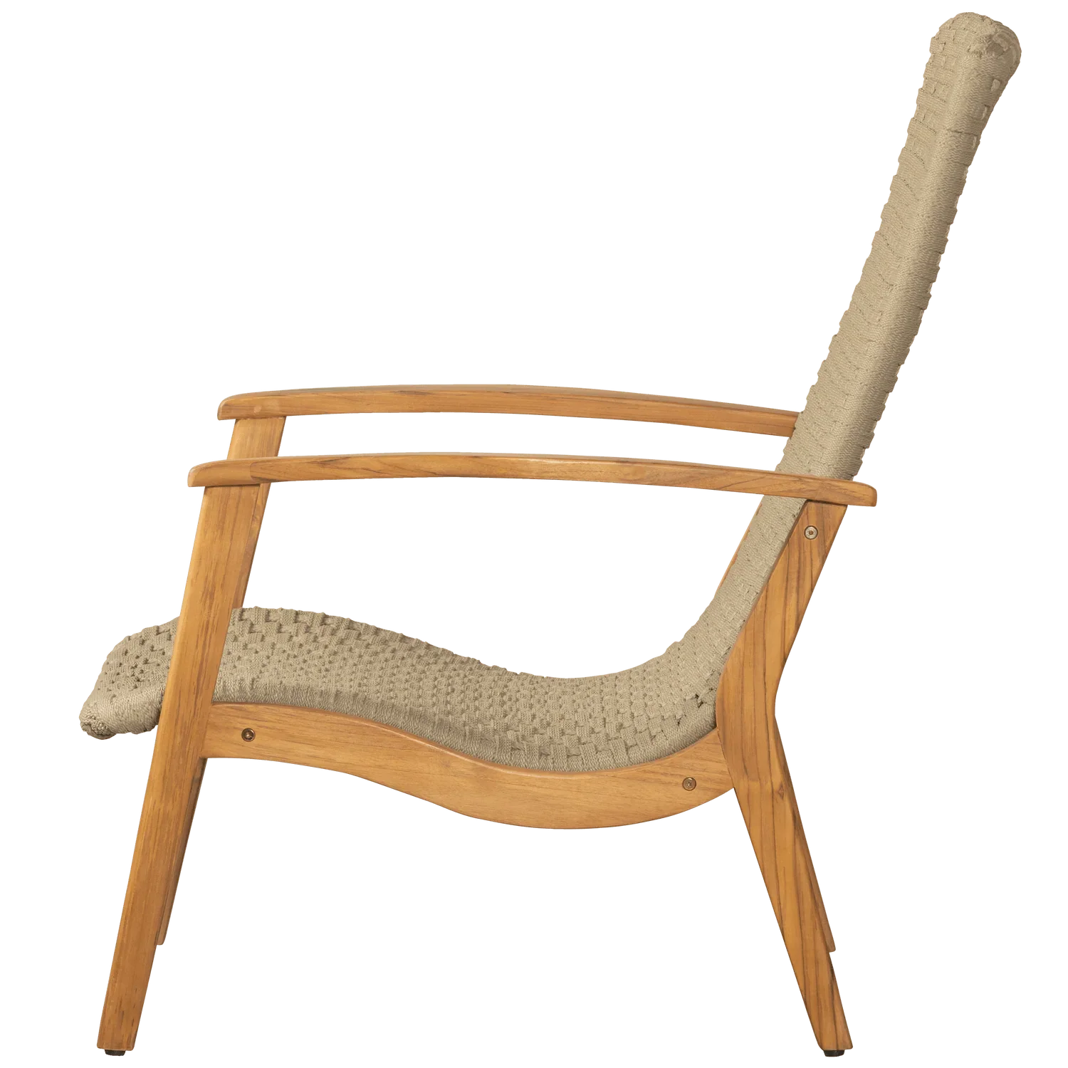 STONY GARDEN ARMCHAIR WITH ARMREST ROPE/WOOD ARMY GREEN - PARIS14A.RO