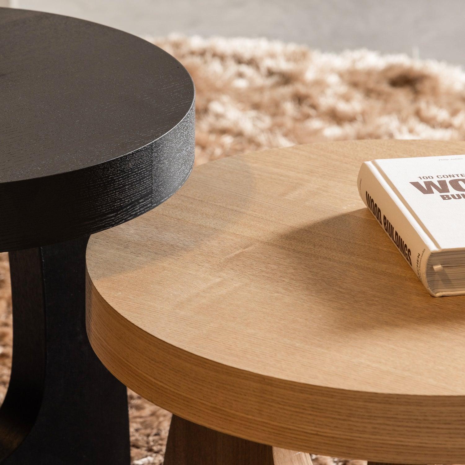 TALA SIDE TABLE MDF VENEER BLACK 45xO45CM - PARIS14A.RO