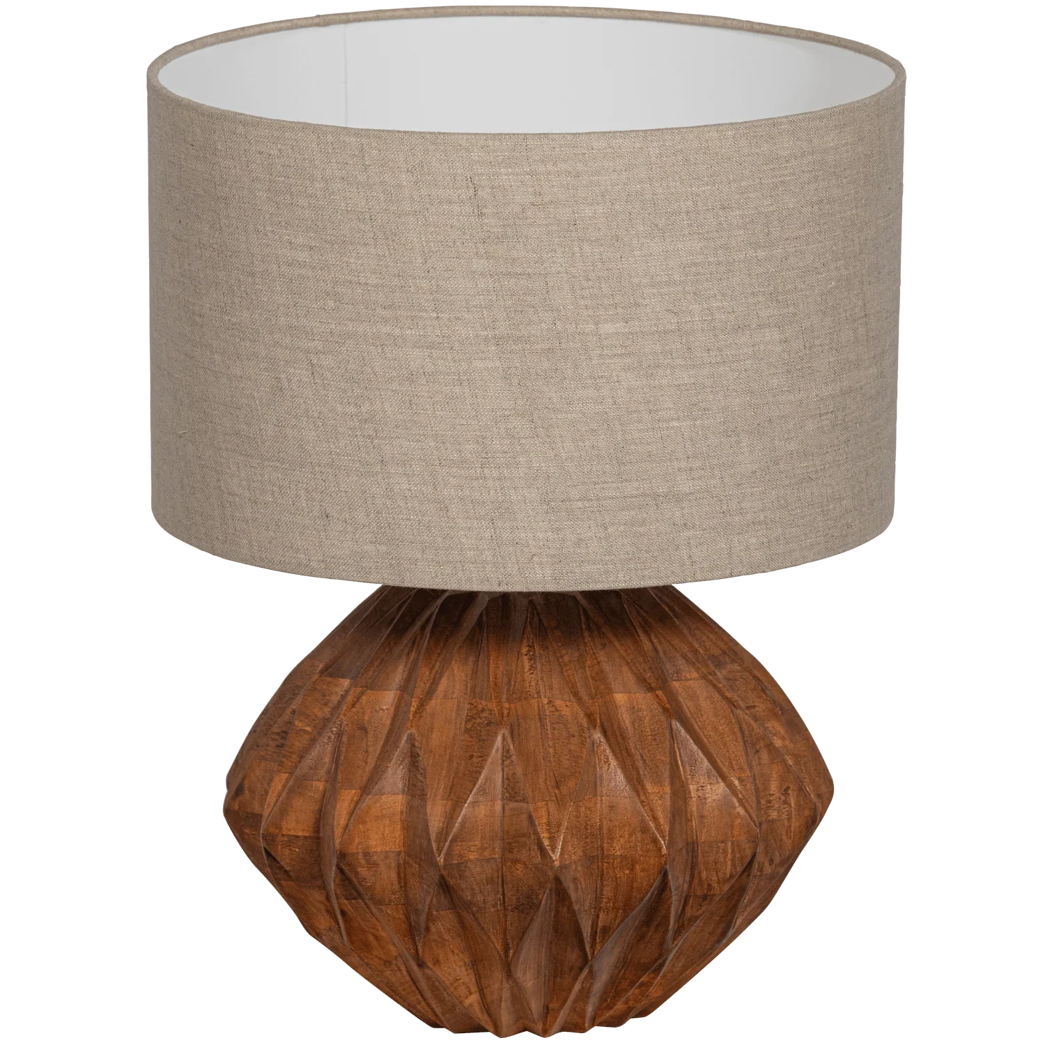 TORIN TABLE LAMP CARVED NATURAL - PARIS14A.RO