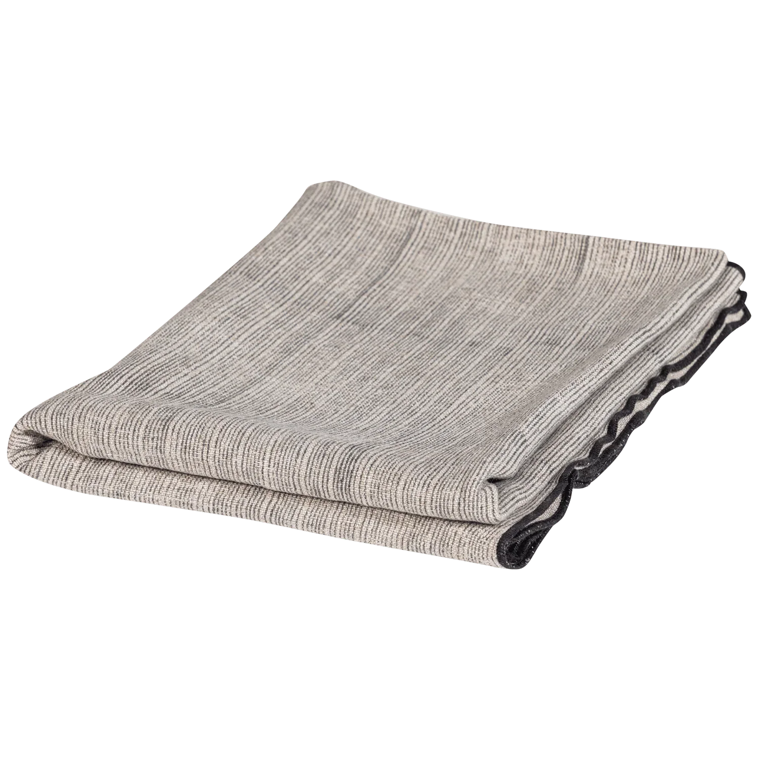 UNIQUE PLAID WITH STRIPE BLACK/OFF WHITE 130x170CM - PARIS14A.RO