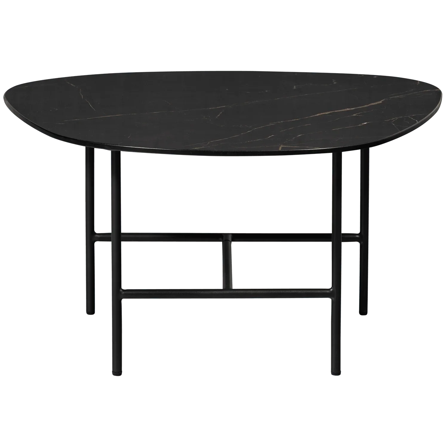 VAJEN COFFEE TABLE WITH MARBLE LOOK TABLETOP BLACK 70x70CM - PARIS14A.RO