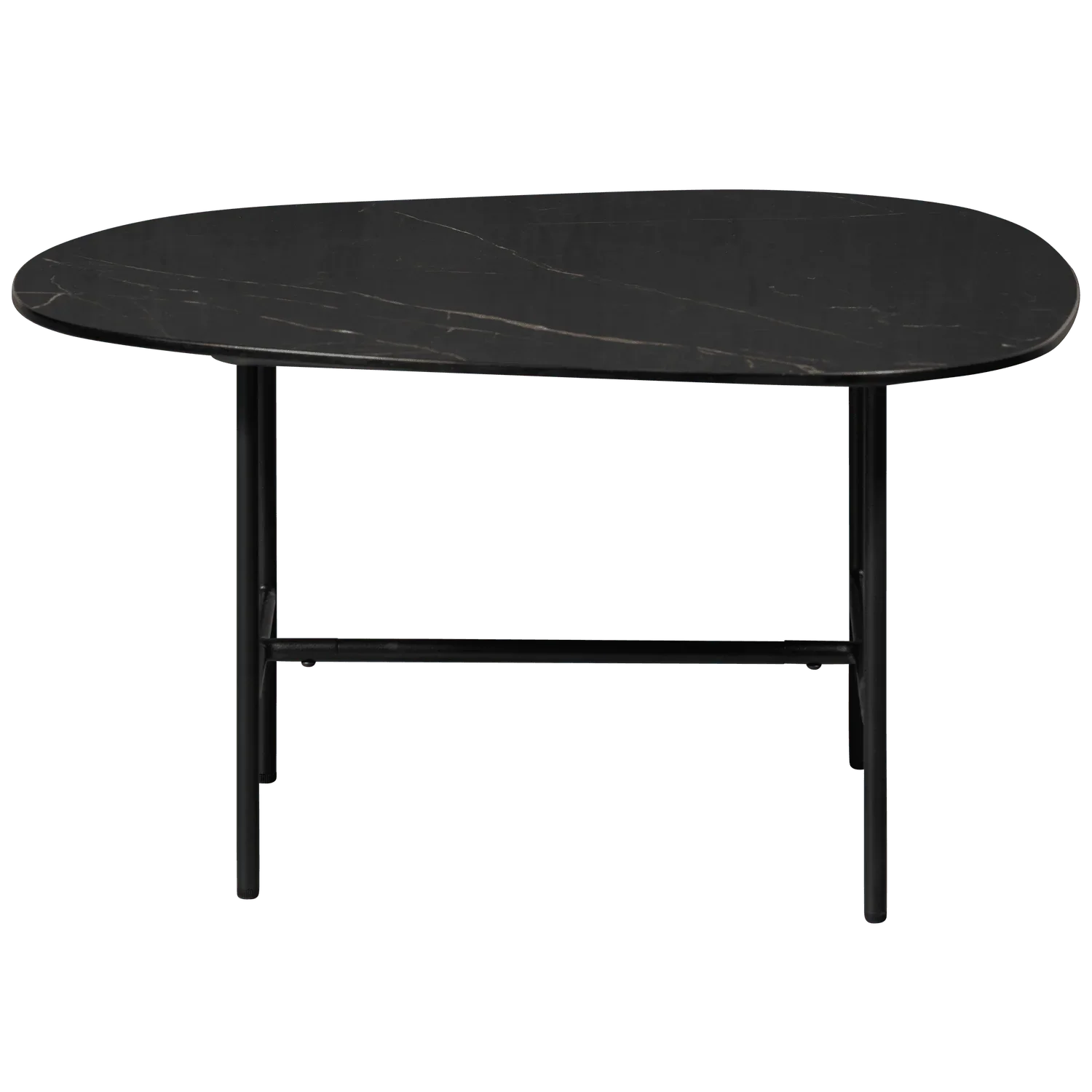 VAJEN COFFEE TABLE WITH MARBLE LOOK TABLETOP BLACK 70x70CM - PARIS14A.RO