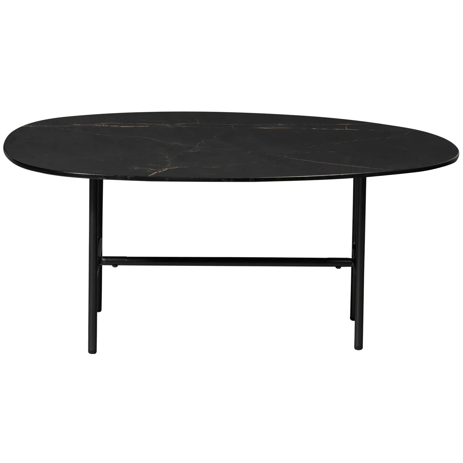 VAJEN COFFEE TABLE WITH MARBLE LOOK TABLETOP BLACK 80x60C - PARIS14A.RO