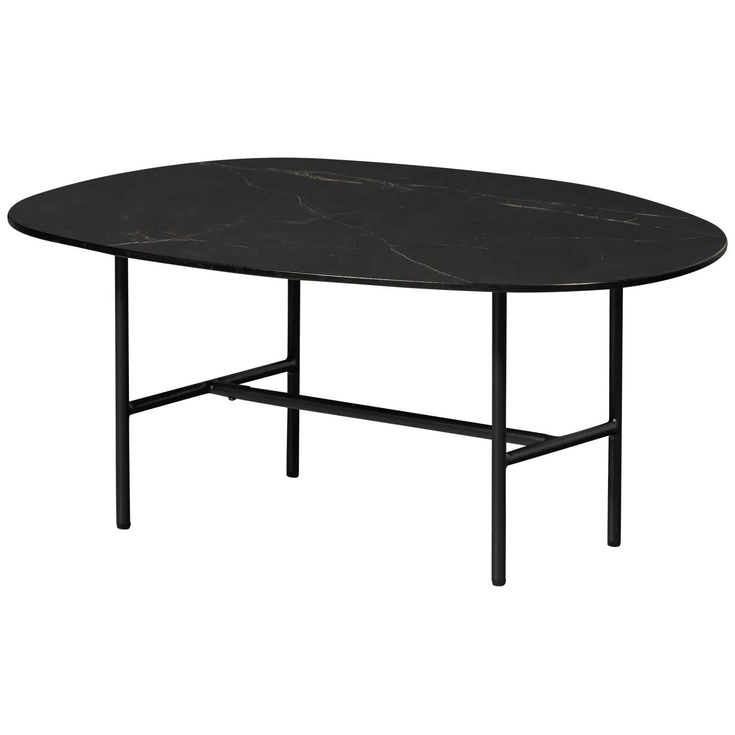 VAJEN COFFEE TABLE WITH MARBLE LOOK TABLETOP BLACK 80x60C - PARIS14A.RO