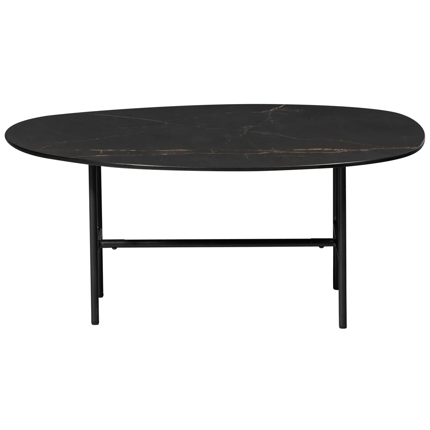 VAJEN COFFEE TABLE WITH MARBLE LOOK TABLETOP BLACK 80x60C - PARIS14A.RO