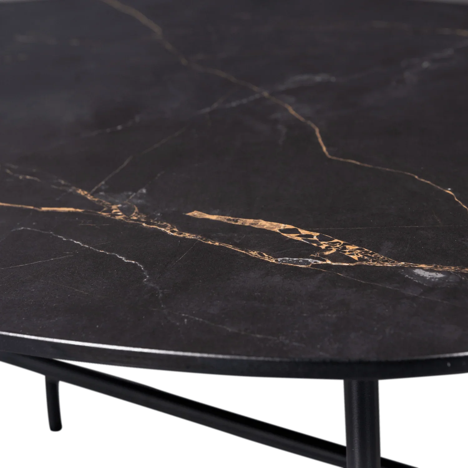 VAJEN COFFEE TABLE WITH MARBLE LOOK TABLETOP BLACK 80x60C - PARIS14A.RO
