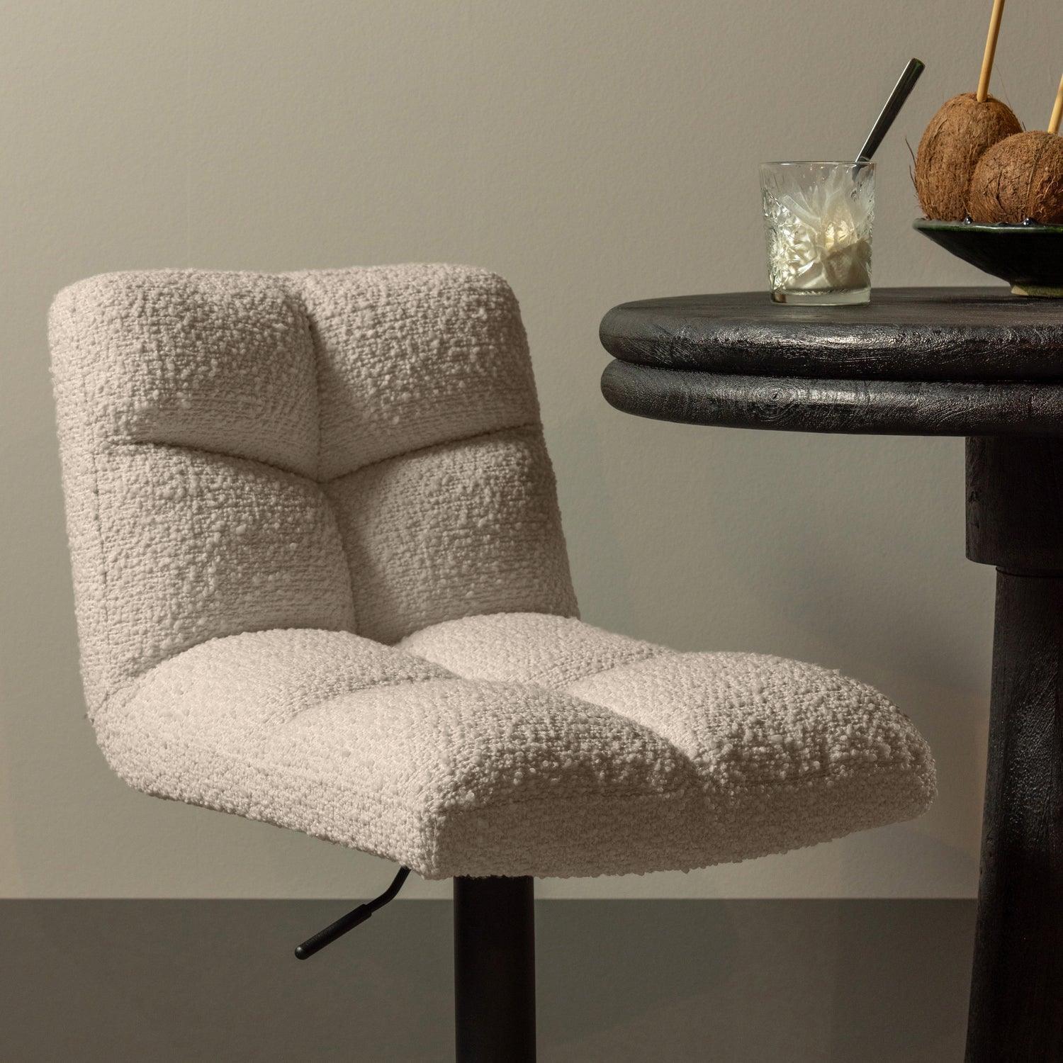 VINNY SWIVEL BAR STOOL BOUCLÉ SAND - PARIS14A.RO
