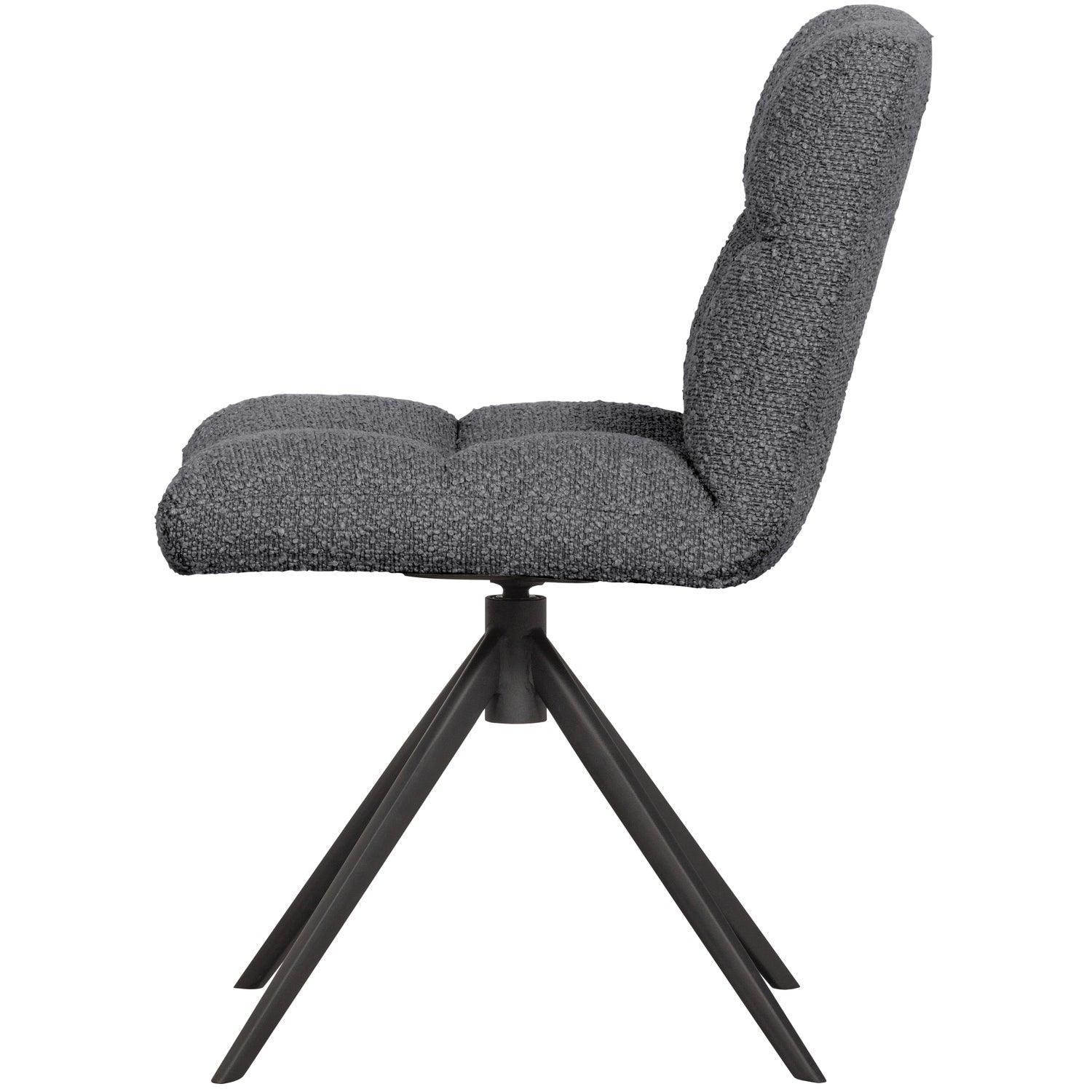 VINNY SWIVEL DINING CHAIR BOUCLÉ ANTHRACITE - PARIS14A.RO