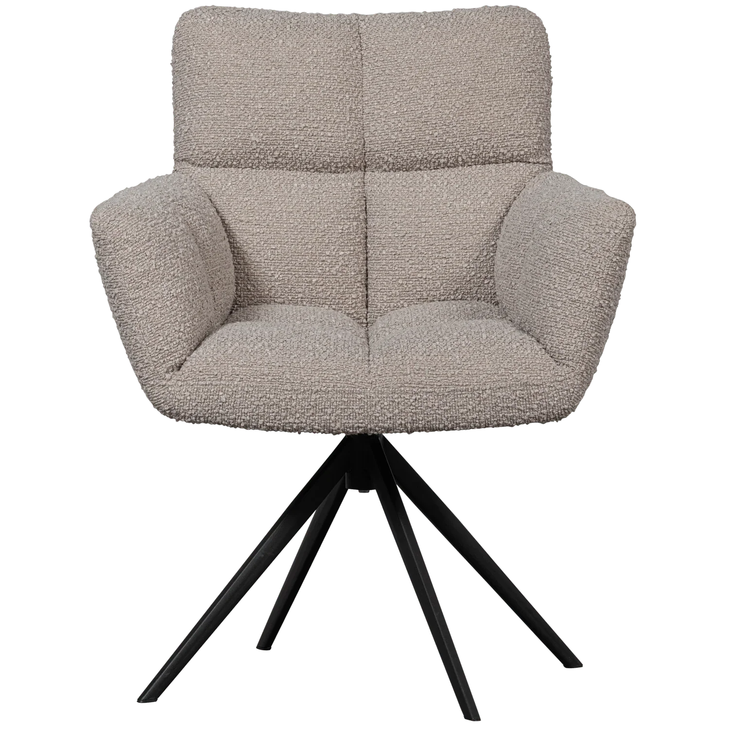 VINNY SWIVEL DINING CHAIR WITH ARMREST BOUCLÉ SAND - PARIS14A.RO