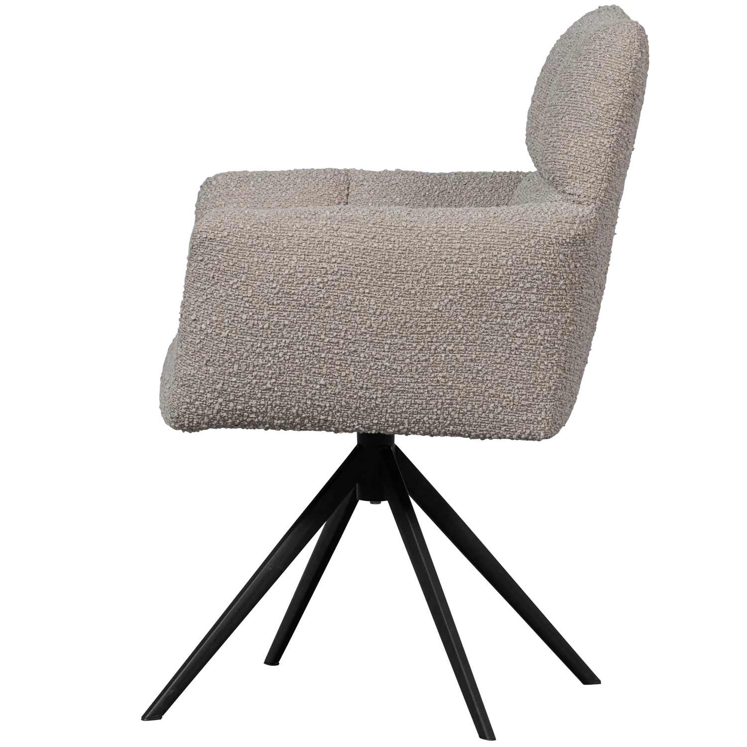 VINNY SWIVEL DINING CHAIR WITH ARMREST BOUCLÉ SAND - PARIS14A.RO