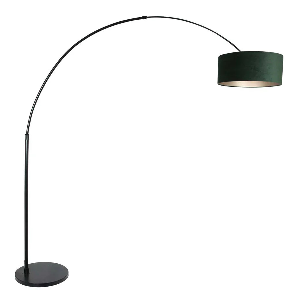 Lampă de podea Sparkled Light 7268ZW+K1066VS Negru-Verde Catifea
