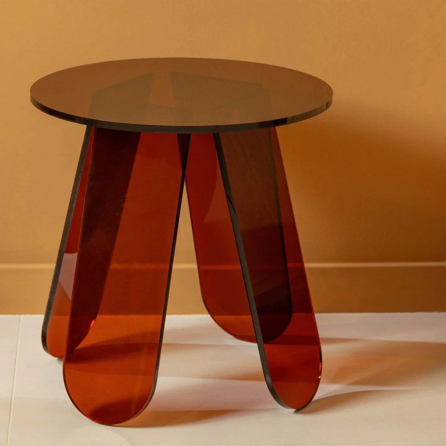 WALT SIDE TABLE ACRYLIC WARM BROWN - PARIS14A.RO
