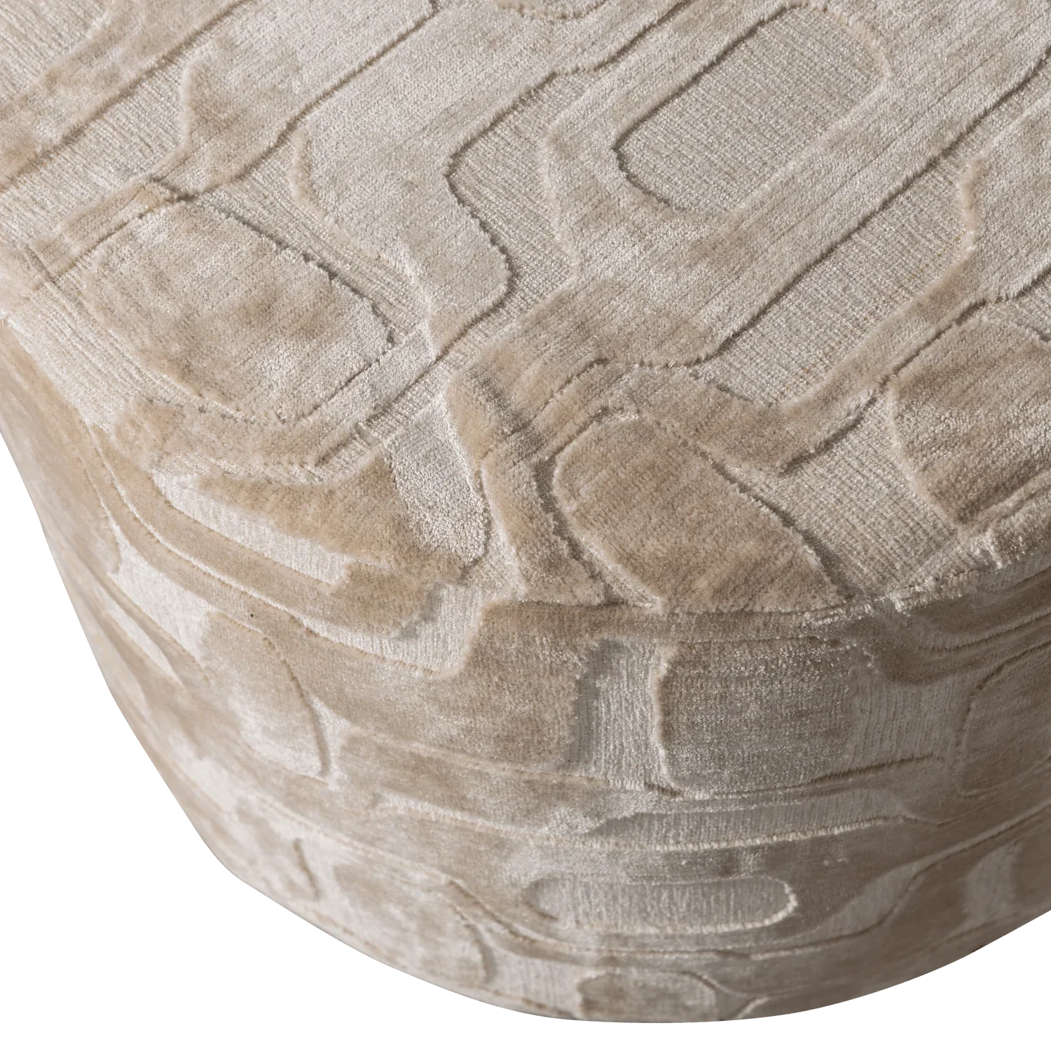 YAGO POUF VISCOSE PATTERN NATURAL 60x43CM - PARIS14A.RO