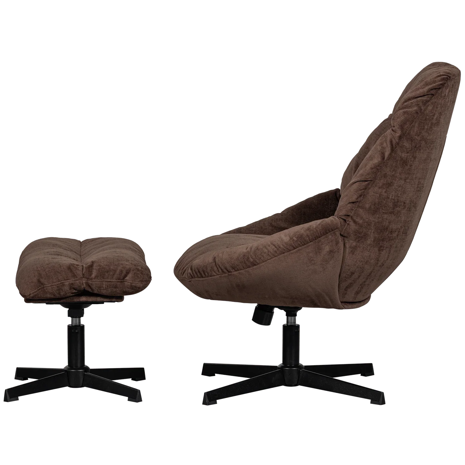 YARO SWIVEL ARMCHAIR WITH HOCKER ESPRESSO - PARIS14A.RO