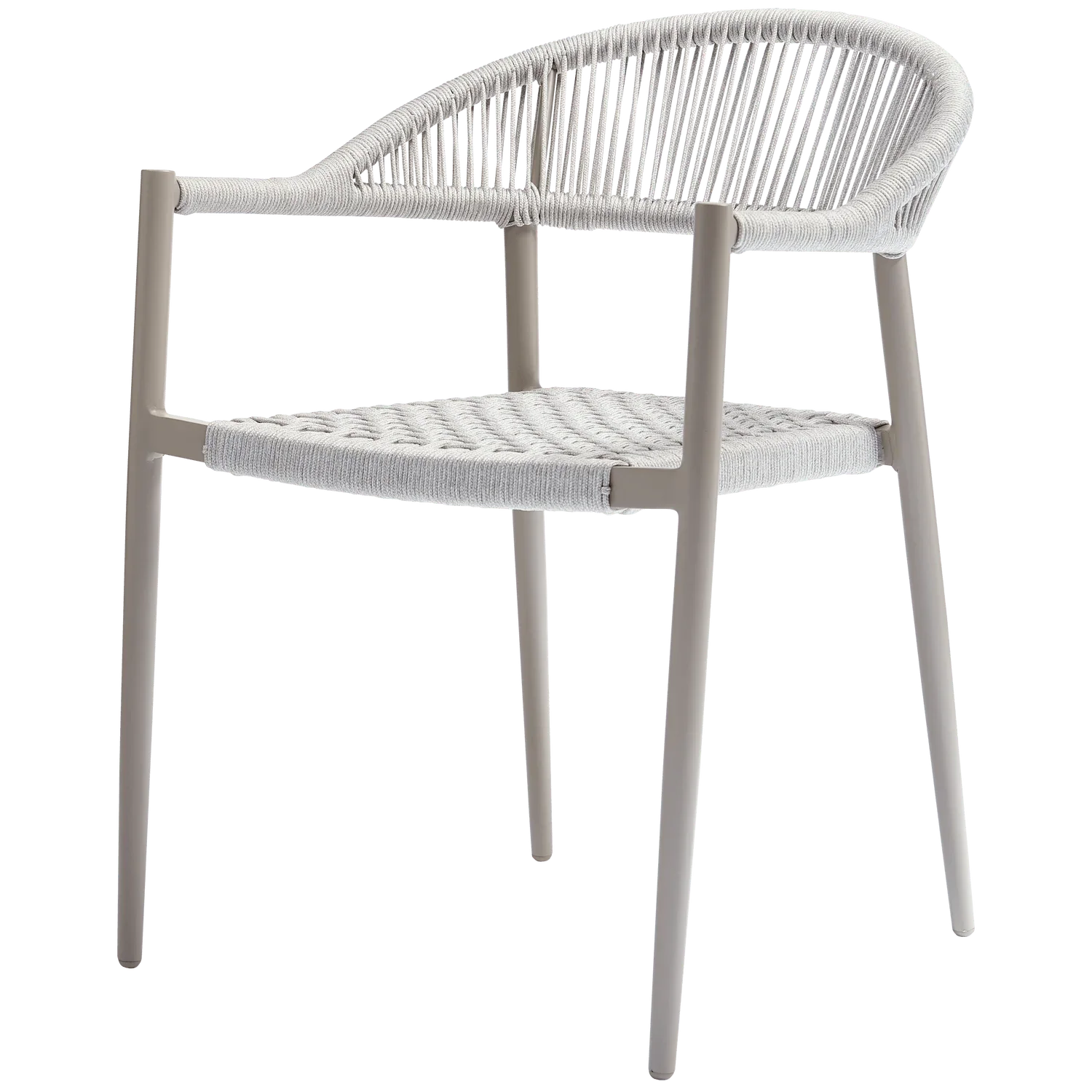 YELLOW GARDEN CHAIR ROPE/ALUMINIUM LIGHT GREY - PARIS14A.RO