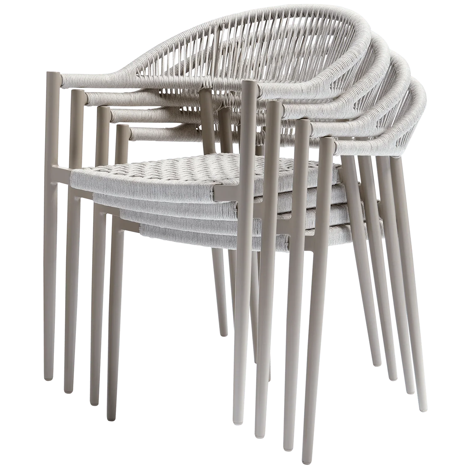 YELLOW GARDEN CHAIR ROPE/ALUMINIUM LIGHT GREY - PARIS14A.RO