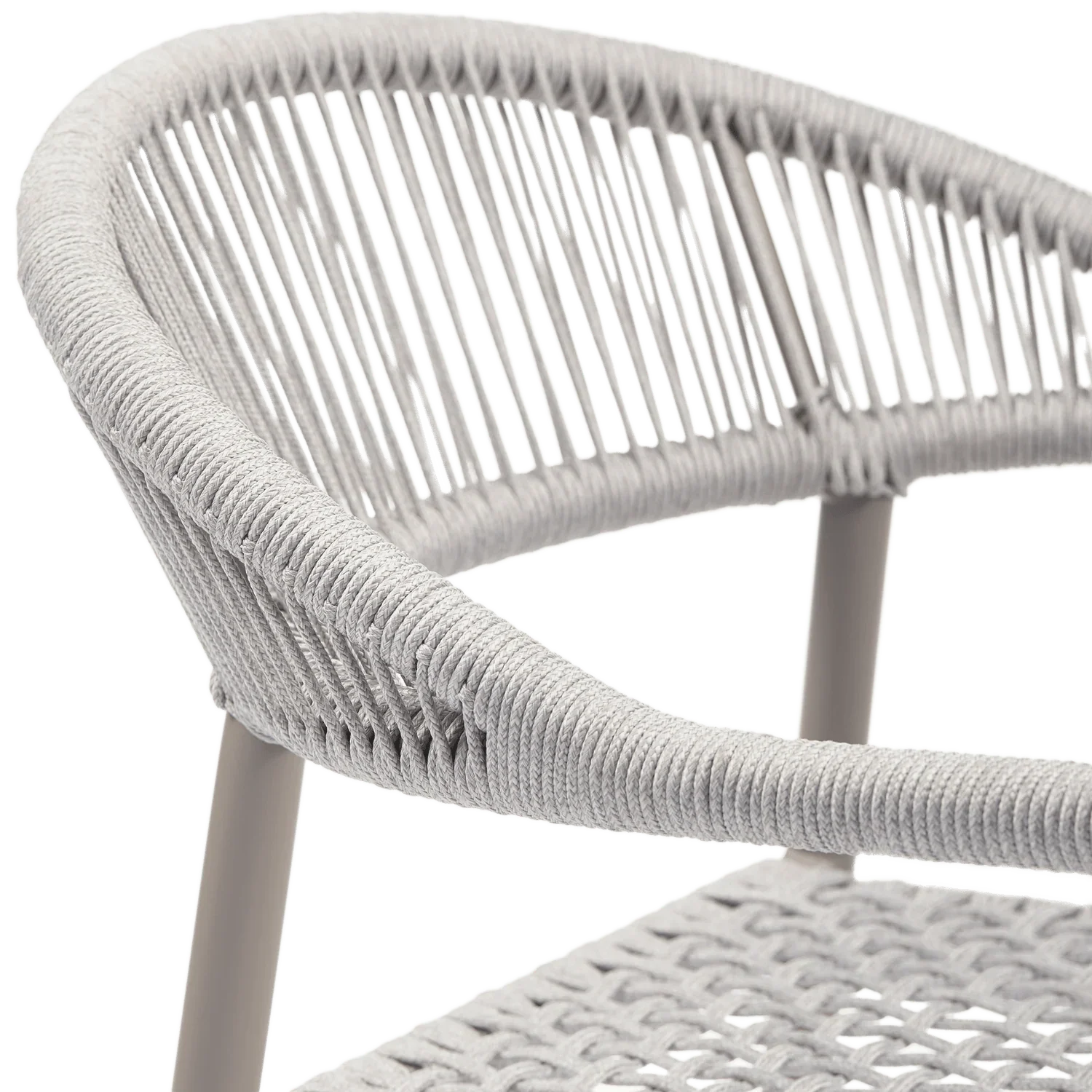 YELLOW GARDEN CHAIR ROPE/ALUMINIUM LIGHT GREY - PARIS14A.RO