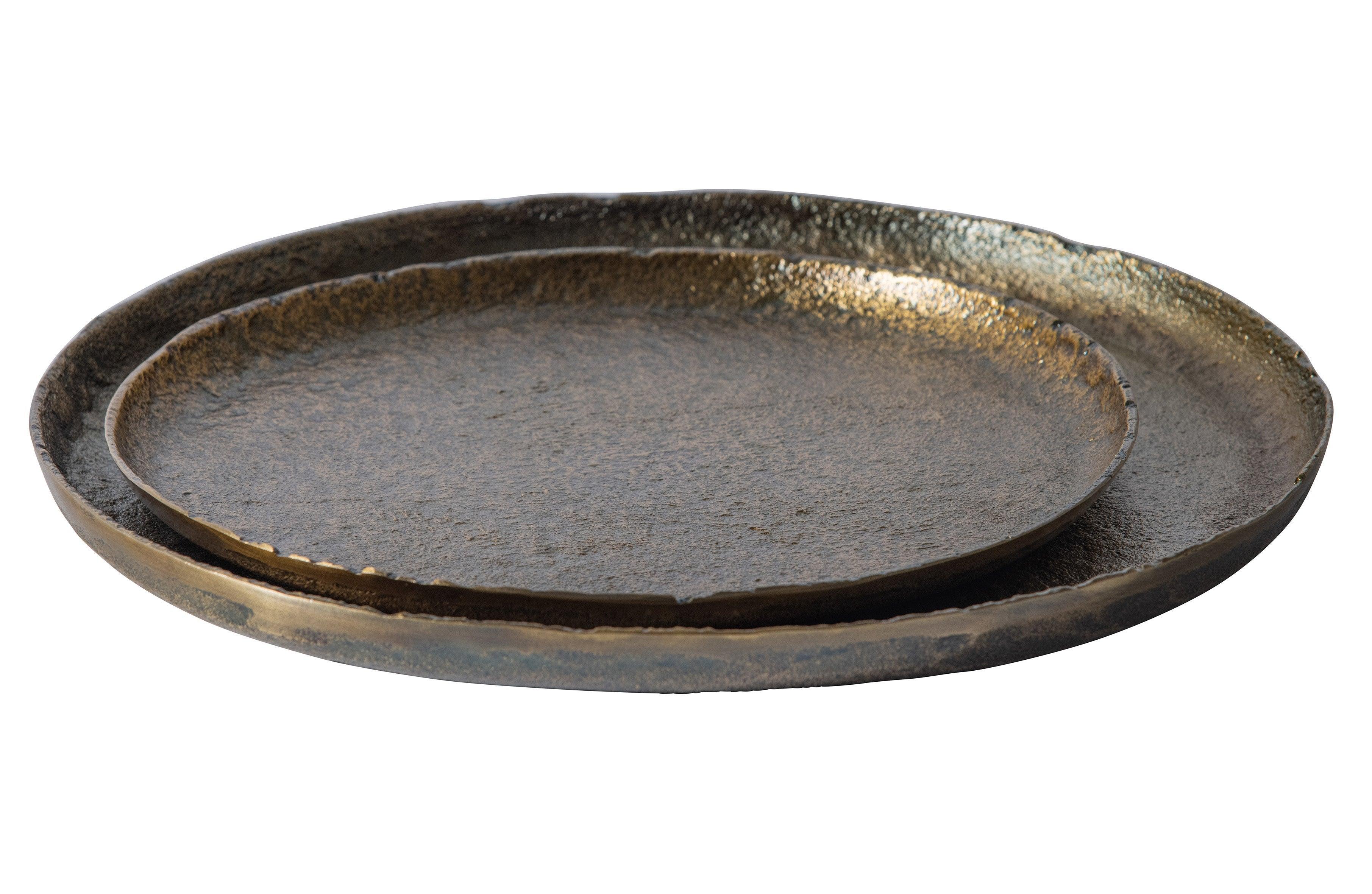 Set de 2 -Sserving Placa metalica din alama antica - PARIS14A.RO