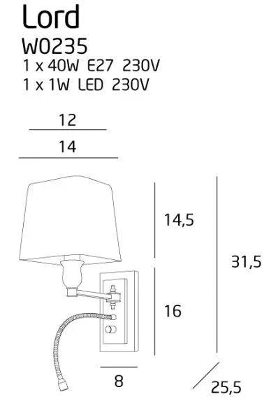 Aplica crom/neagra LORD MAXLIGHT W0235 - PARIS14A.RO