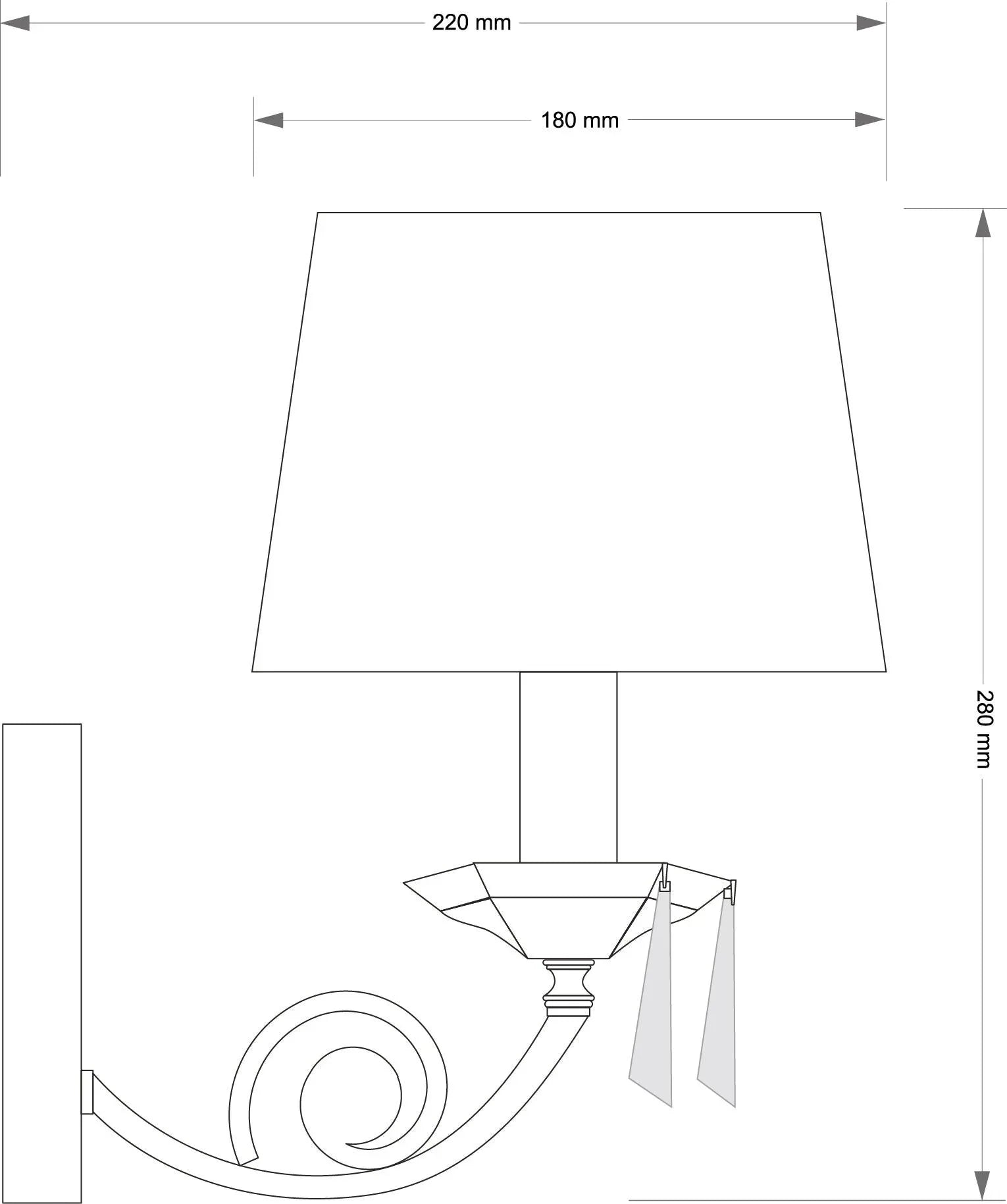 Aplica de perete cu decoratiuni Monza Kutek - PARIS14A.RO
