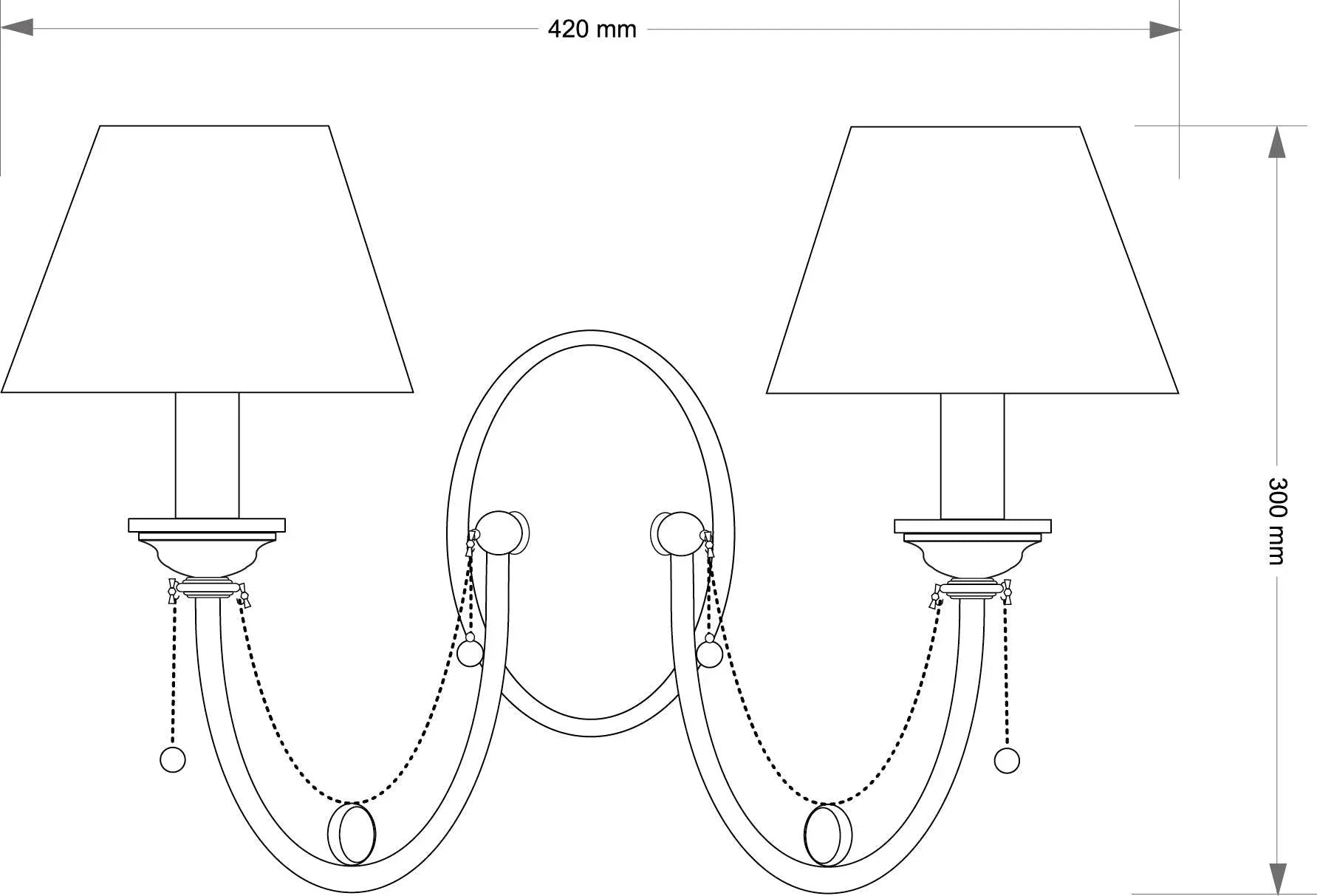 Aplica de perete cu doua abajururi Dorato Kutek - PARIS14A.RO