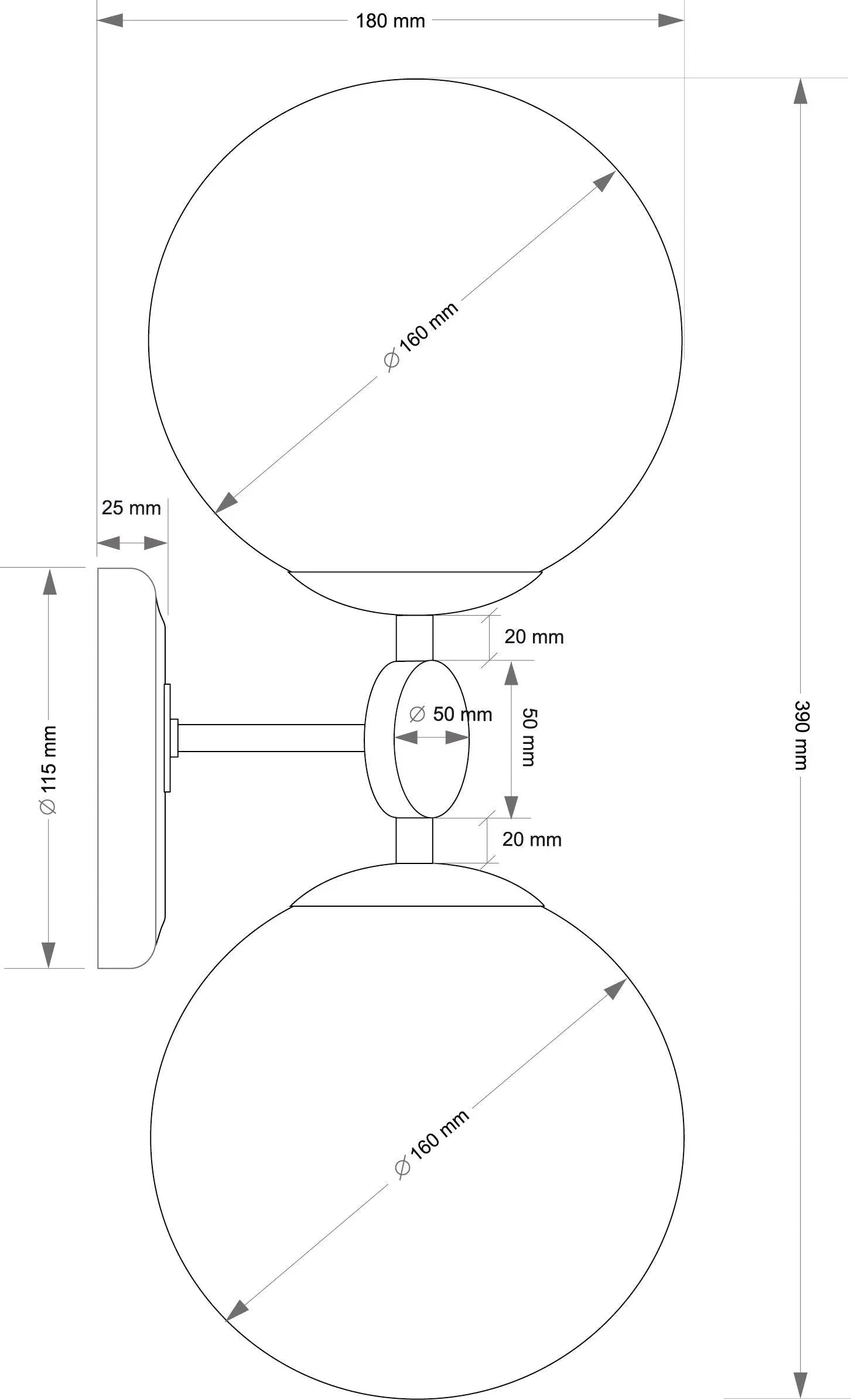 Aplica dubla de perete Dimaro Kutek - PARIS14A.RO