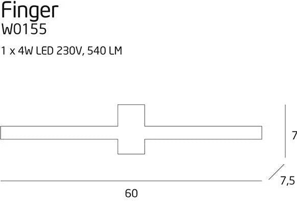 Aplica FINGER 60 cm Alb IP54 MAXLIGHT W0155 - PARIS14A.RO