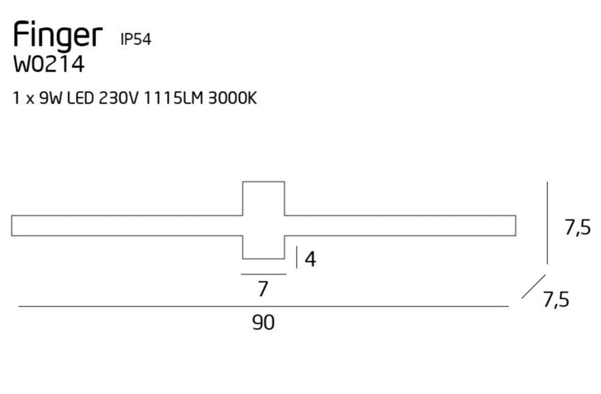 Aplica FINGER 90 cm Alb IP54 MAXLIGHT W0214 - PARIS14A.RO