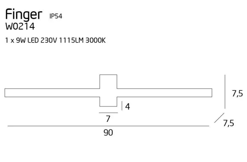 Aplica FINGER 90 cm Alb IP54 MAXLIGHT W0214 - PARIS14A.RO