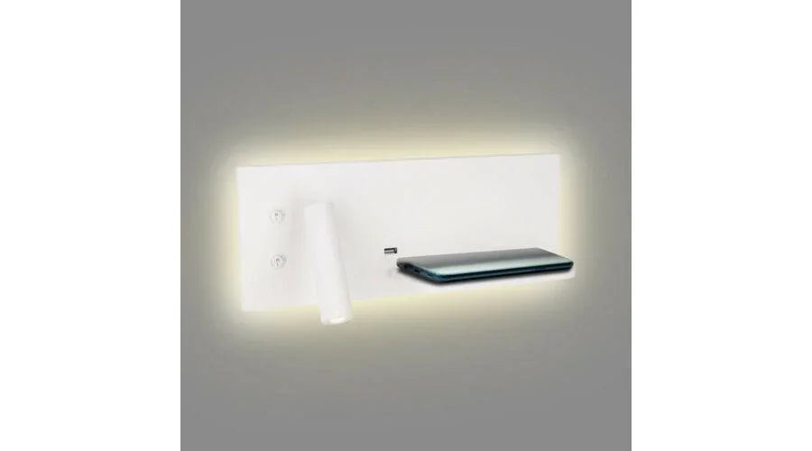 Aplica SUPERIOR CU PRIZA USB SI INCARCATORUL WIRELESS Alb MAXLIGHT W0291L - PARIS14A.RO