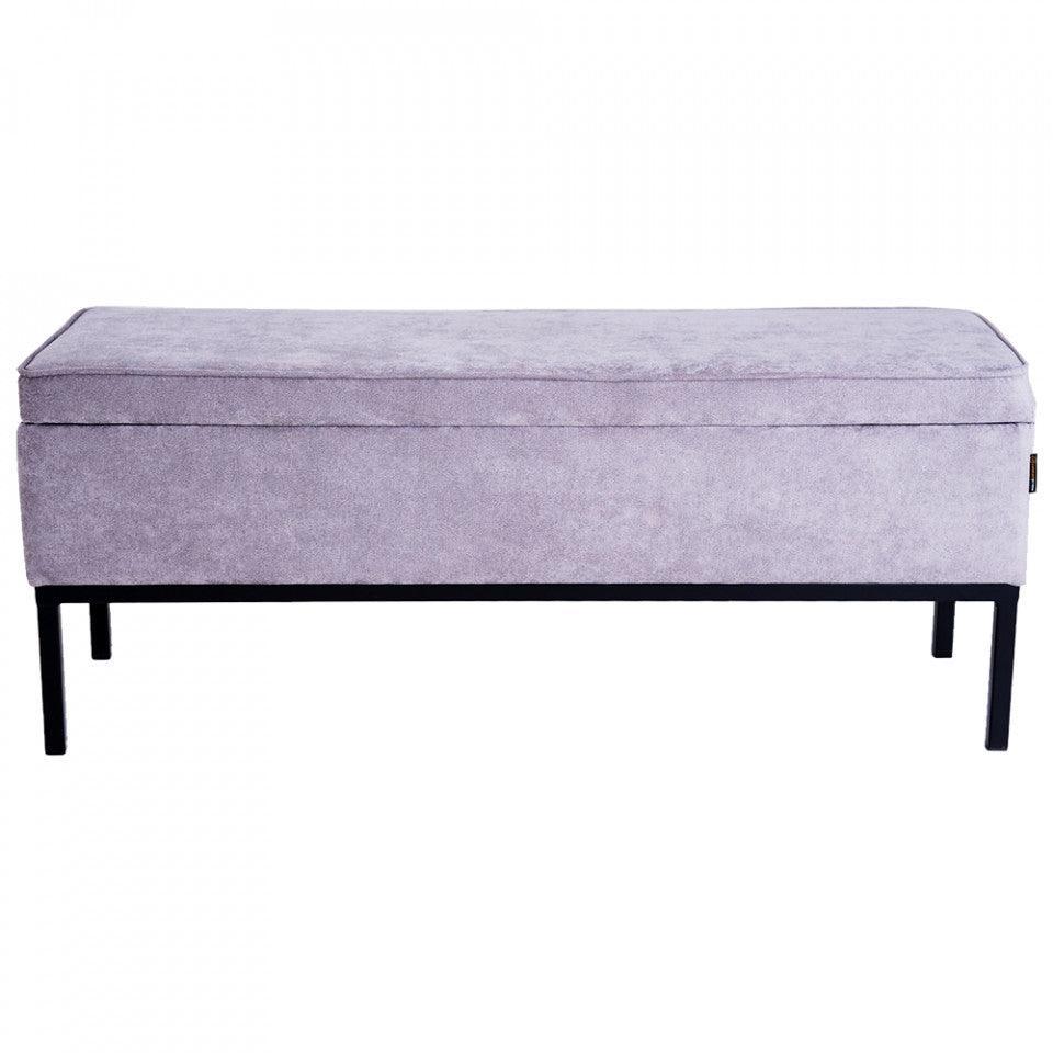 Bancheta gri din poliester si metal 120 cm Edi Custom Form - PARIS14A.RO