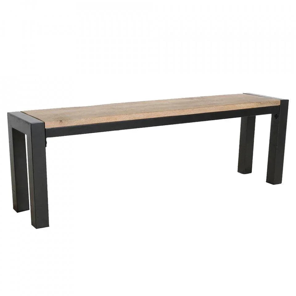 Bancheta maro/neagra din lemn de mango si fier 160 cm Sach Raw Materials - PARIS14A.RO