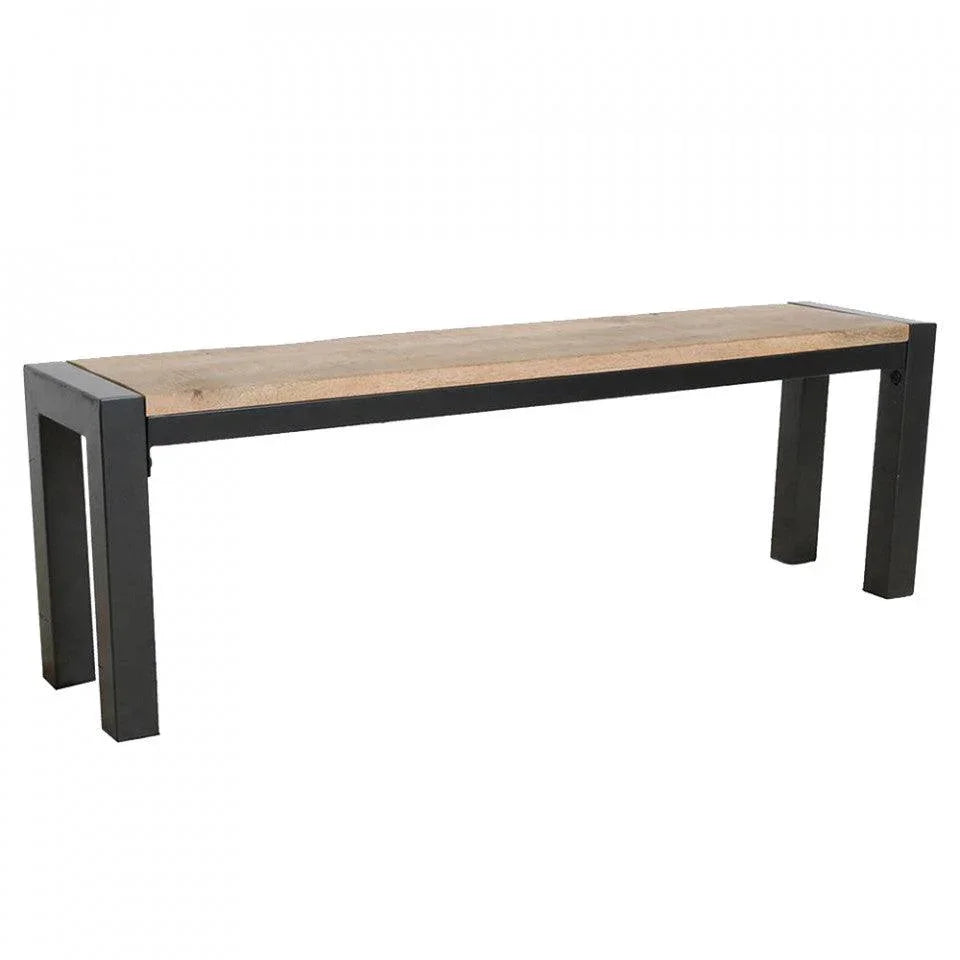 Bancheta maro/neagra din lemn de mango si fier 180 cm Sach Raw Materials - PARIS14A.RO