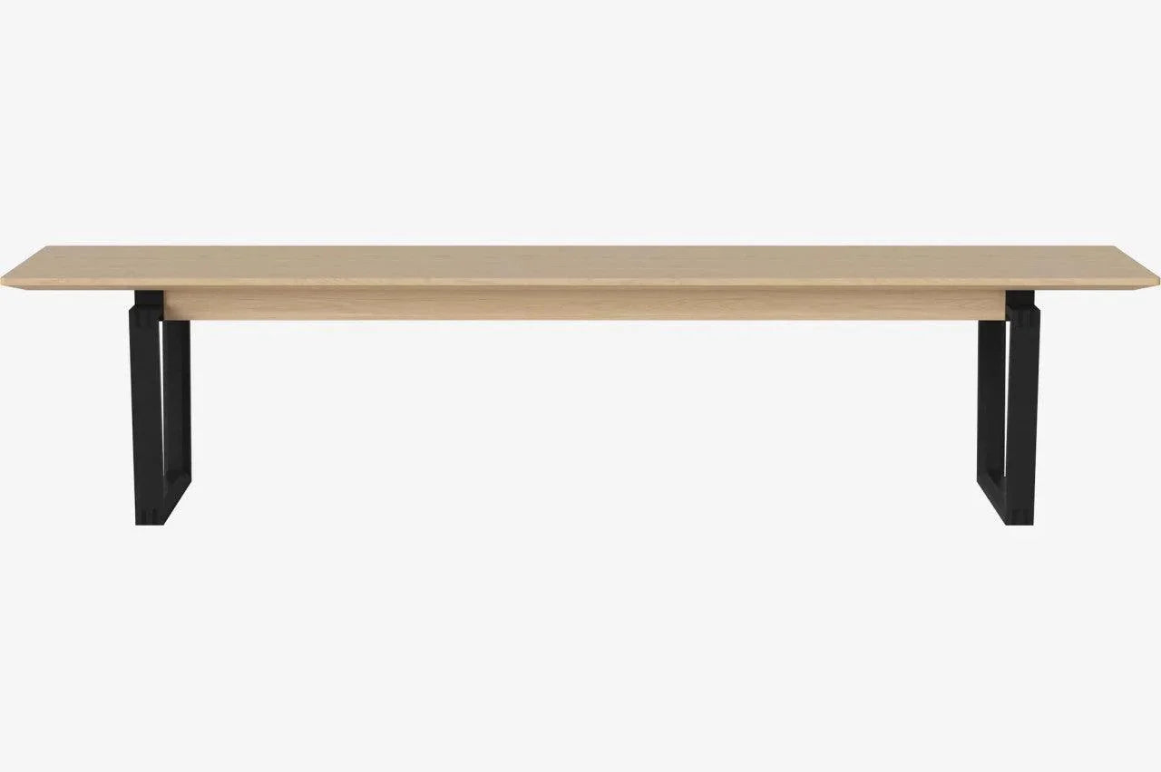 Bancheta maro/neagra din lemn de stejar 200 cm Nord Bolia - PARIS14A.RO