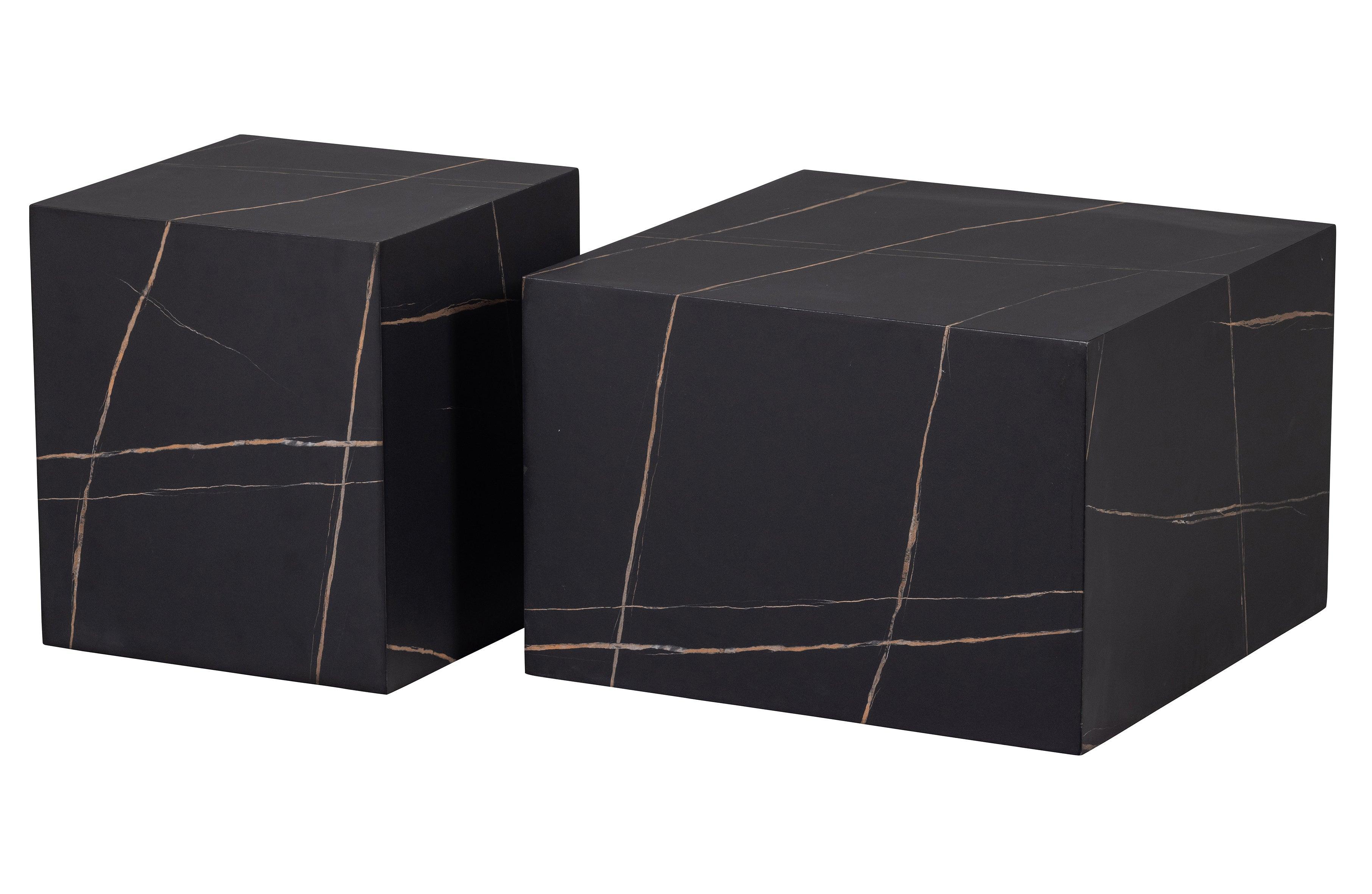 Benji Coffeetable Marmerlook Black 60x60 - PARIS14A.RO