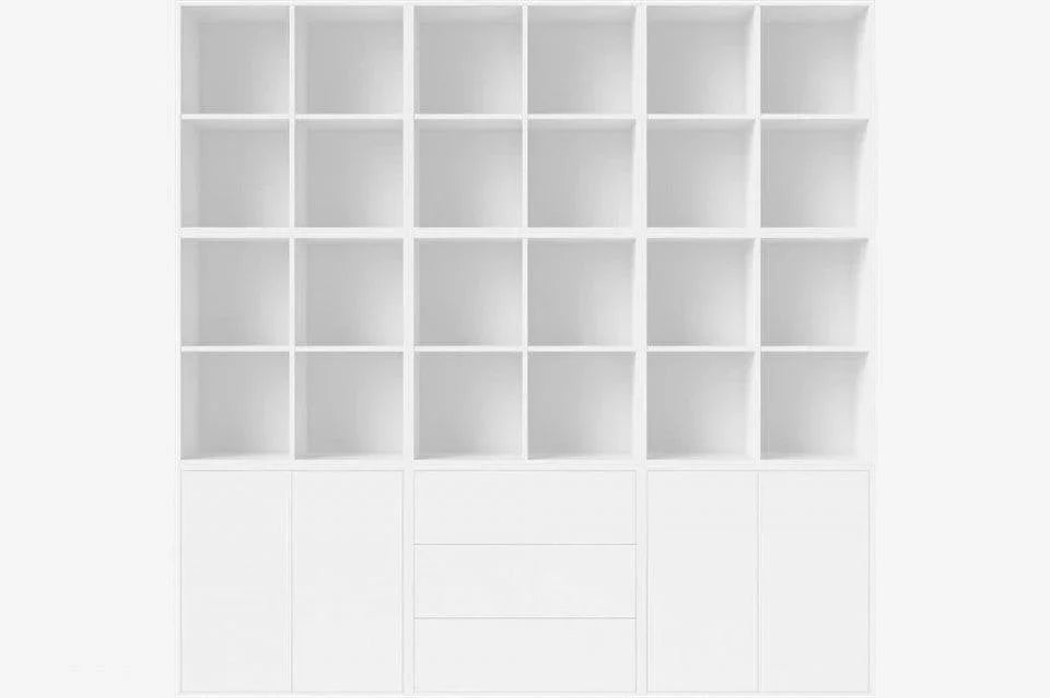 Biblioteca alba din MDF 210 cm Combination Square Bolia - PARIS14A.RO