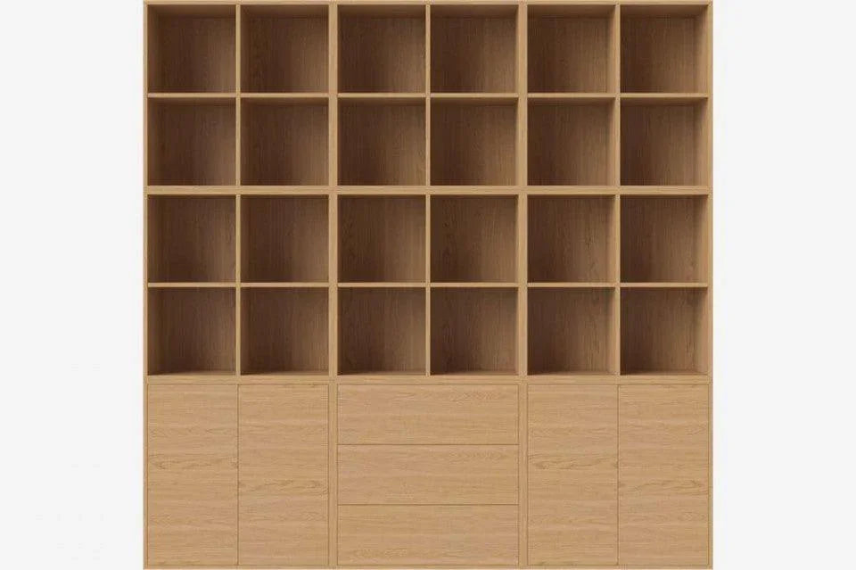 Biblioteca maro din lemn 210 cm Combination Square Bolia - PARIS14A.RO