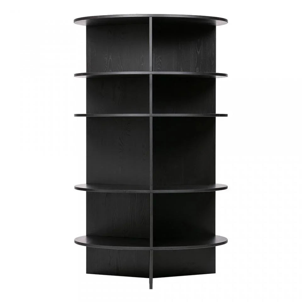 Biblioteca neagra din lemn 168 cm Trian Andy Black - PARIS14A.RO