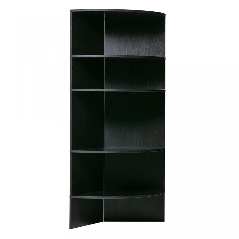 Biblioteca neagra din lemn 168 cm Trian Black - PARIS14A.RO