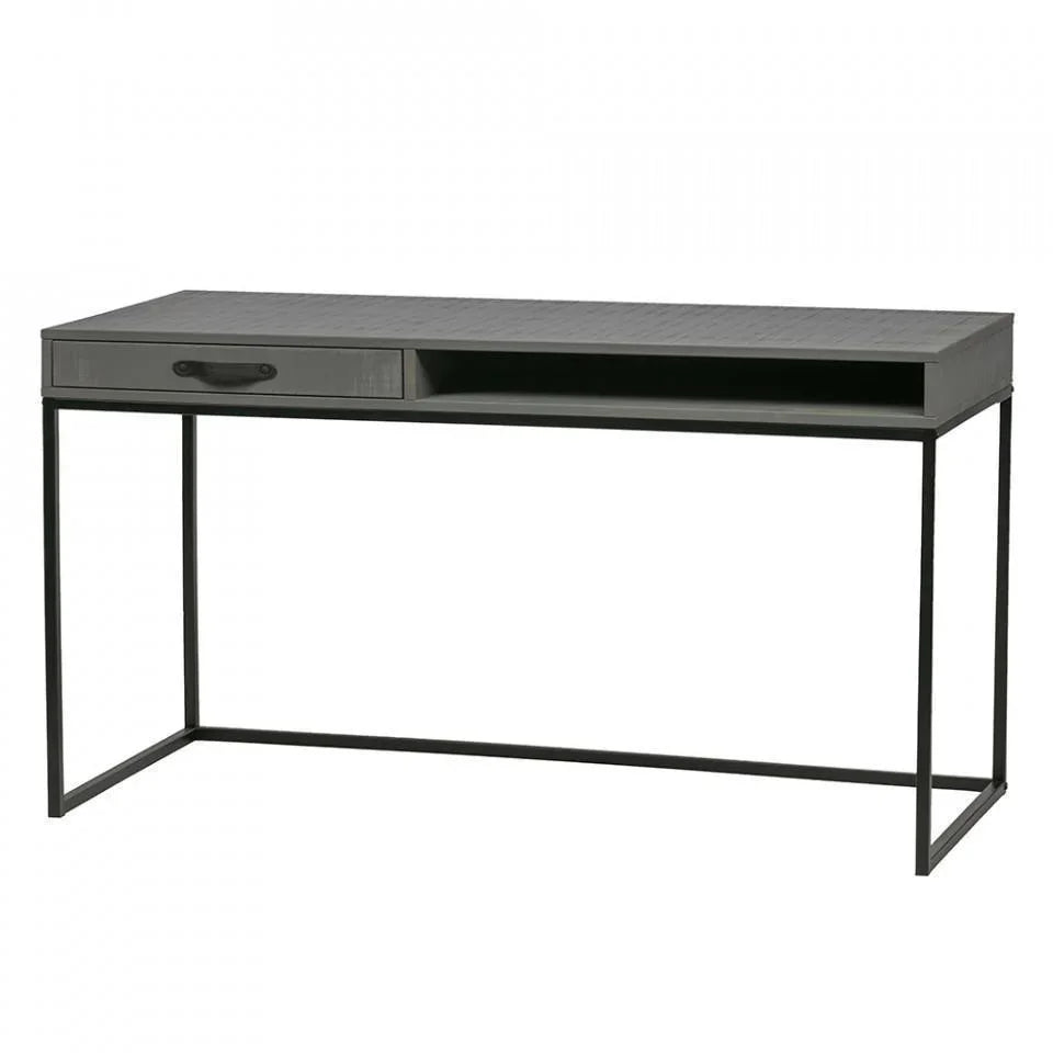 Birou gri din lemn de pin 58x130 cm Morris - PARIS14A.RO