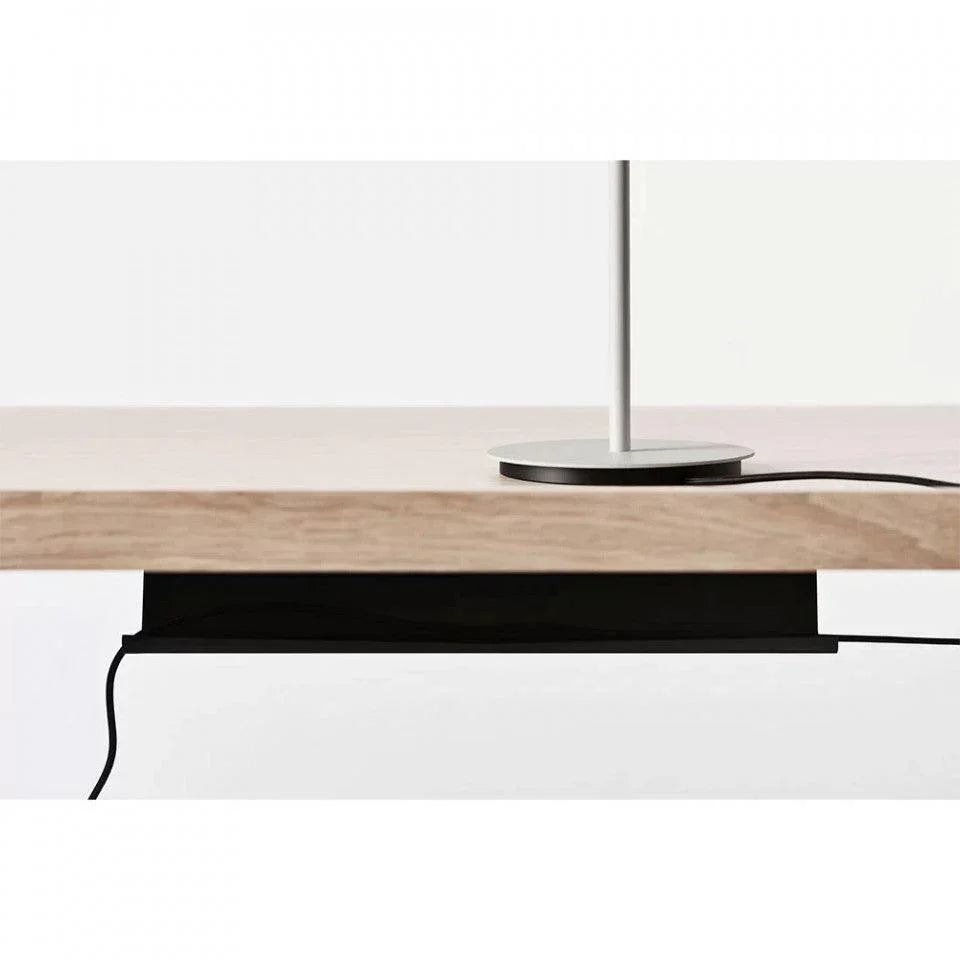 Birou maro deschis/negru din lemn de stejar si otel 73x159 cm Acentric Bolia - PARIS14A.RO