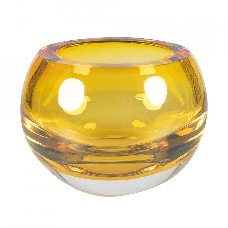 Bol decorativ maro chihlimbar din cristal 15 cm Bullit Versmissen - PARIS14A.RO