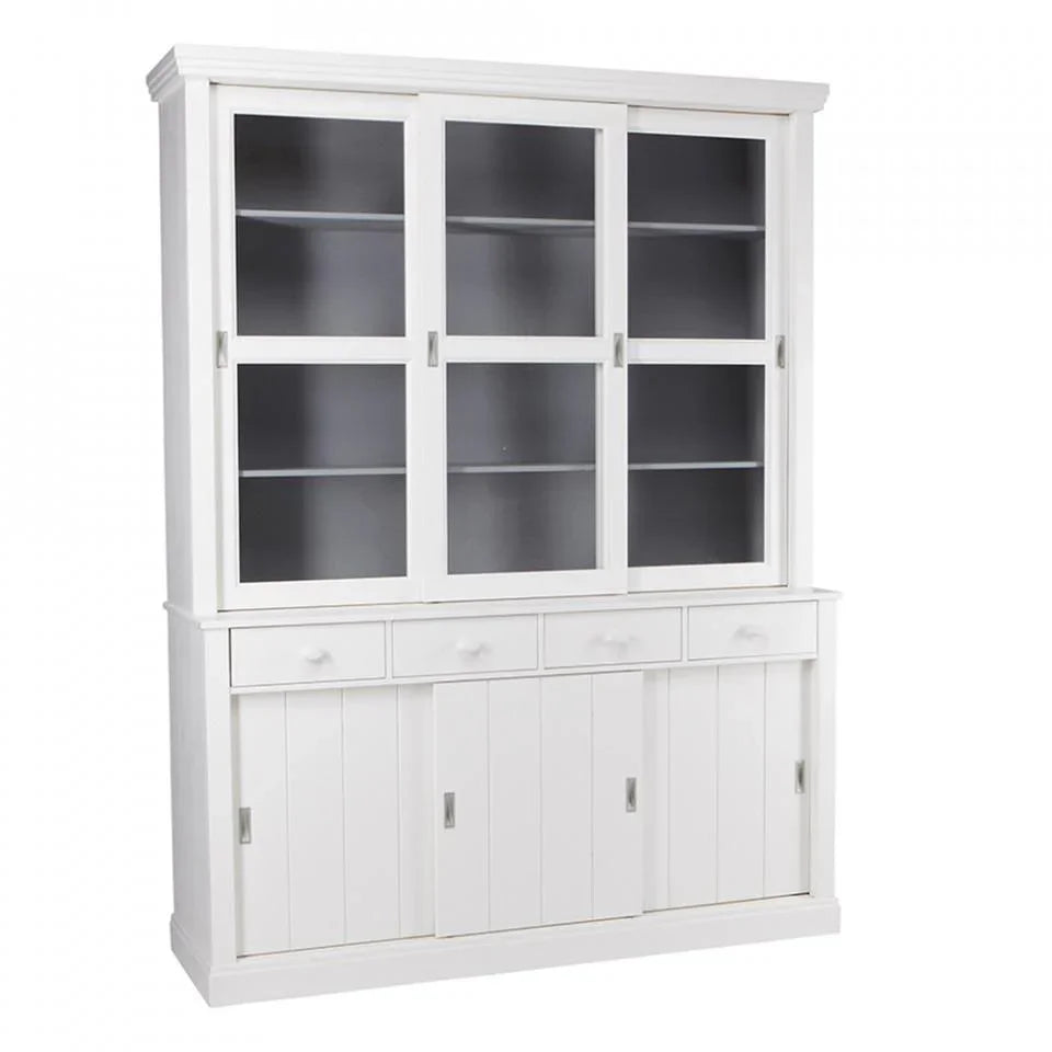 Bufet alb din lemn de pin 214 cm Lagos - PARIS14A.RO