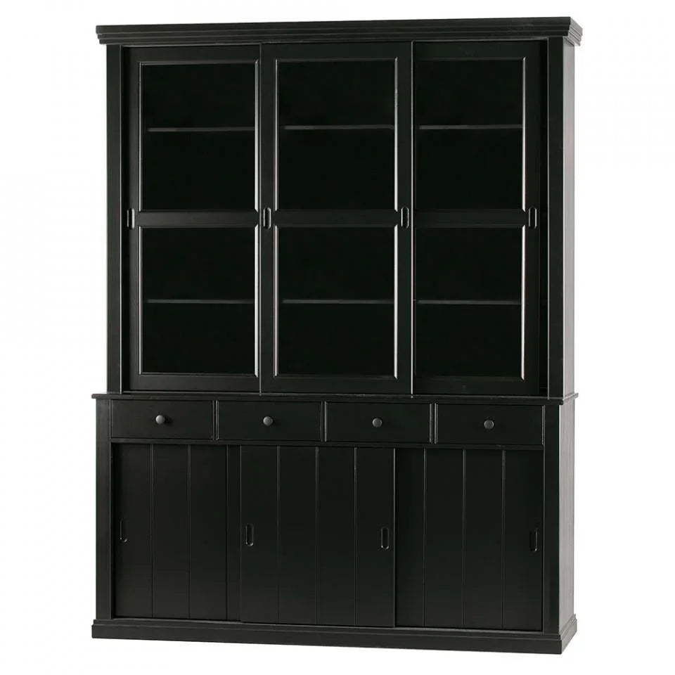 Bufet negru din lemn de pin 214 cm Lagos - PARIS14A.RO